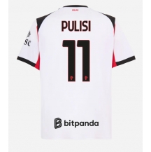 Moški AC Milan Christian Pulisic #11 Replika nogometni dresi Gostujoči 2025-26 Kratek Rokav