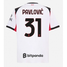 Moški AC Milan Strahinja Pavlovic #31 Replika nogometni dresi Gostujoči 2025-26 Kratek Rokav