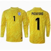Moški Anglija Jordan Pickford #1 Vratar Replika nogometni dresi Gostujoči EP 2024 Dolgi Rokav