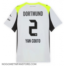 Moški Borussia Dortmund Yan Couto #2 Replika nogometni dresi Gostujoči 2025-26 Kratek Rokav