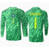 Moški Brazilija Alisson Becker #1 Vratar Replika nogometni dresi Domači Copa America 2024 Dolgi Rokav