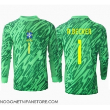 Moški Brazilija Alisson Becker #1 Vratar Replika nogometni dresi Domači Copa America 2024 Dolgi Rokav