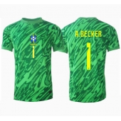Moški Brazilija Alisson Becker #1 Vratar Replika nogometni dresi Domači Copa America 2024 Kratek Rokav