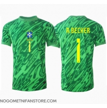 Moški Brazilija Alisson Becker #1 Vratar Replika nogometni dresi Domači Copa America 2024 Kratek Rokav