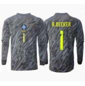 Moški Brazilija Alisson Becker #1 Vratar Replika nogometni dresi Gostujoči Copa America 2024 Dolgi Rokav
