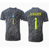 Moški Brazilija Alisson Becker #1 Vratar Replika nogometni dresi Gostujoči Copa America 2024 Kratek Rokav