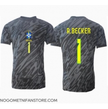 Moški Brazilija Alisson Becker #1 Vratar Replika nogometni dresi Gostujoči Copa America 2024 Kratek Rokav