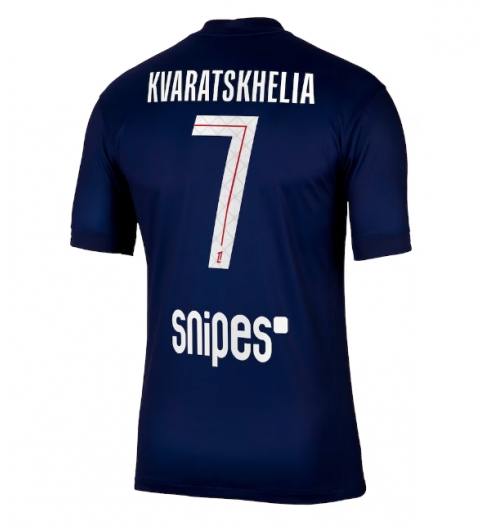 Moški Paris Saint-Germain Khvicha Kvaratskhelia #7 Replika nogometni dresi Domači 2025-26 Kratek Rokav Moški Paris Saint-Germain Khvicha Kvaratskhelia #7 Replika nogometni dresi Domači 2025-26 Kratek Rokav