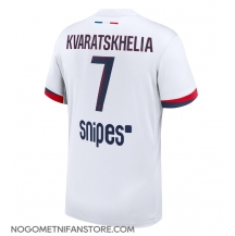 Moški Paris Saint-Germain Khvicha Kvaratskhelia #7 Replika nogometni dresi Gostujoči 2025-26 Kratek Rokav