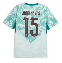 Moški Portugalska Joao Neves #15 Replika nogometni dresi Gostujoči SP 2026 Kratek Rokav