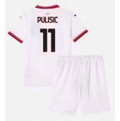 Otroški AC Milan Christian Pulisic #11 Replika nogometni dresi kompleti Gostujoči 2024-25 Kratek Rokav (+ hlače)