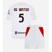 Otroški AC Milan Koni De Winter #5 Replika nogometni dresi kompleti Gostujoči 2026-27 Kratek Rokav (+ hlače)