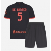 Otroški AC Milan Koni De Winter #5 Replika nogometni dresi kompleti Tretji 2026-27 Kratek Rokav (+ hlače)