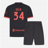 Otroški AC Milan Mario Gila #34 Replika nogometni dresi kompleti Tretji 2026-27 Kratek Rokav (+ hlače)