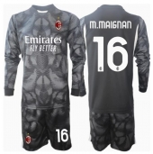 Otroški AC Milan Mike Maignan #16 Vratar Replika nogometni dresi kompleti Domači 2024-25 Dolgi Rokav (+ hlače)