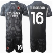 Otroški AC Milan Mike Maignan #16 Vratar Replika nogometni dresi kompleti Domači 2024-25 Kratek Rokav (+ hlače)