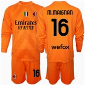 Otroški AC Milan Mike Maignan #16 Vratar Replika nogometni dresi kompleti Gostujoči 2024-25 Dolgi Rokav (+ hlače)
