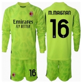 Otroški AC Milan Mike Maignan #16 Vratar Replika nogometni dresi kompleti Tretji 2024-25 Dolgi Rokav (+ hlače)