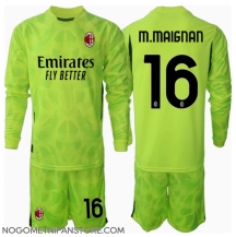 Otroški AC Milan Mike Maignan #16 Vratar Replika nogometni dresi kompleti Tretji 2024-25 Dolgi Rokav (+ hlače)