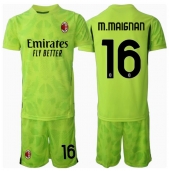 Otroški AC Milan Mike Maignan #16 Vratar Replika nogometni dresi kompleti Tretji 2024-25 Kratek Rokav (+ hlače)
