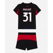 Otroški AC Milan Strahinja Pavlovic #31 Replika nogometni dresi kompleti Domači 2025-26 Kratek Rokav (+ hlače)