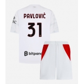 Otroški AC Milan Strahinja Pavlovic #31 Replika nogometni dresi kompleti Gostujoči 2026-27 Kratek Rokav (+ hlače)