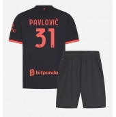 Otroški AC Milan Strahinja Pavlovic #31 Replika nogometni dresi kompleti Tretji 2026-27 Kratek Rokav (+ hlače)