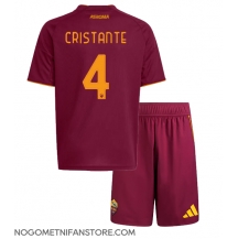 Otroški AS Roma Bryan Cristante #4 Replika nogometni dresi kompleti Domači 2025-26 Kratek Rokav (+ hlače)