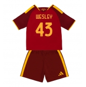 Otroški AS Roma Wesley Franca #43 Replika nogometni dresi kompleti Domači 2026-27 Kratek Rokav (+ hlače)