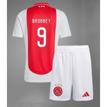 Otroški Ajax Brian Brobbey #9 Replika nogometni dresi kompleti Domači 2024-25 Kratek Rokav (+ hlače)