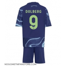 Otroški Ajax Kasper Dolberg #9 Replika nogometni dresi kompleti Gostujoči 2025-26 Kratek Rokav (+ hlače)