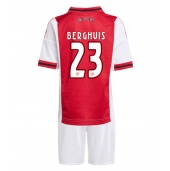 Otroški Ajax Steven Berghuis #23 Replika nogometni dresi kompleti Domači 2025-26 Kratek Rokav (+ hlače)