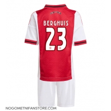Otroški Ajax Steven Berghuis #23 Replika nogometni dresi kompleti Domači 2025-26 Kratek Rokav (+ hlače)
