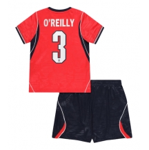 Otroški Anglija Nico O'Reilly #3 Replika nogometni dresi kompleti Gostujoči SP 2026 Kratek Rokav (+ hlače)