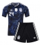 Otroški Argentina Enzo Fernandez #24 Replika nogometni dresi kompleti Gostujoči SP 2026 Kratek Rokav (+ hlače)