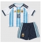 Otroški Argentina Lionel Messi #10 Replika nogometni dresi kompleti Domači SP 2026 Kratek Rokav (+ hlače)