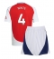 Otroški Arsenal Ben White #4 Replika nogometni dresi kompleti Domači 2024-25 Kratek Rokav (+ hlače)