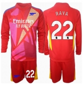 Otroški Arsenal David Raya #22 Vratar Replika nogometni dresi kompleti Gostujoči 2024-25 Dolgi Rokav (+ hlače)