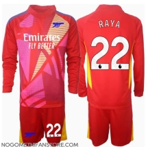 Otroški Arsenal David Raya #22 Vratar Replika nogometni dresi kompleti Gostujoči 2024-25 Dolgi Rokav (+ hlače)
