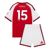 Otroški Arsenal Ezri Konsa #15 Replika nogometni dresi kompleti Domači 2026-27 Kratek Rokav (+ hlače)