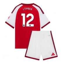 Otroški Arsenal Jurrien Timber #12 Replika nogometni dresi kompleti Domači 2026-27 Kratek Rokav (+ hlače)