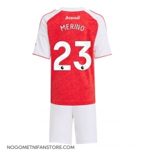 Otroški Arsenal Mikel Merino #23 Replika nogometni dresi kompleti Domači 2025-26 Kratek Rokav (+ hlače)