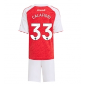 Otroški Arsenal Riccardo Calafiori #33 Replika nogometni dresi kompleti Domači 2025-26 Kratek Rokav (+ hlače)