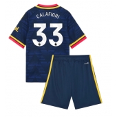 Otroški Arsenal Riccardo Calafiori #33 Replika nogometni dresi kompleti Gostujoči 2026-27 Kratek Rokav (+ hlače)