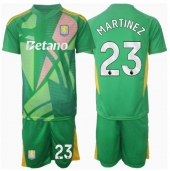 Otroški Aston Villa Emiliano Martinez #23 Vratar Replika nogometni dresi kompleti Domači 2024-25 Kratek Rokav (+ hlače)