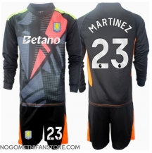 Otroški Aston Villa Emiliano Martinez #23 Vratar Replika nogometni dresi kompleti Gostujoči 2024-25 Dolgi Rokav (+ hlače)