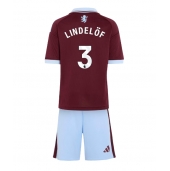 Otroški Aston Villa Victor Lindelof #3 Replika nogometni dresi kompleti Domači 2026-27 Kratek Rokav (+ hlače)
