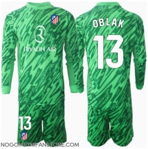 Otroški Atletico Madrid Jan Oblak #13 Vratar Replika nogometni dresi kompleti Gostujoči 2024-25 Dolgi Rokav (+ hlače)