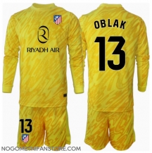 Otroški Atletico Madrid Jan Oblak #13 Vratar Replika nogometni dresi kompleti Tretji 2024-25 Dolgi Rokav (+ hlače)