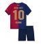 Otroški Barcelona Ansu Fati #10 Replika nogometni dresi kompleti Domači 2024-25 Kratek Rokav (+ hlače)